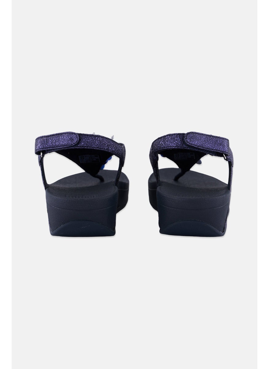 Women Boogaloo Velcro Closure Wedges, Navy Blue