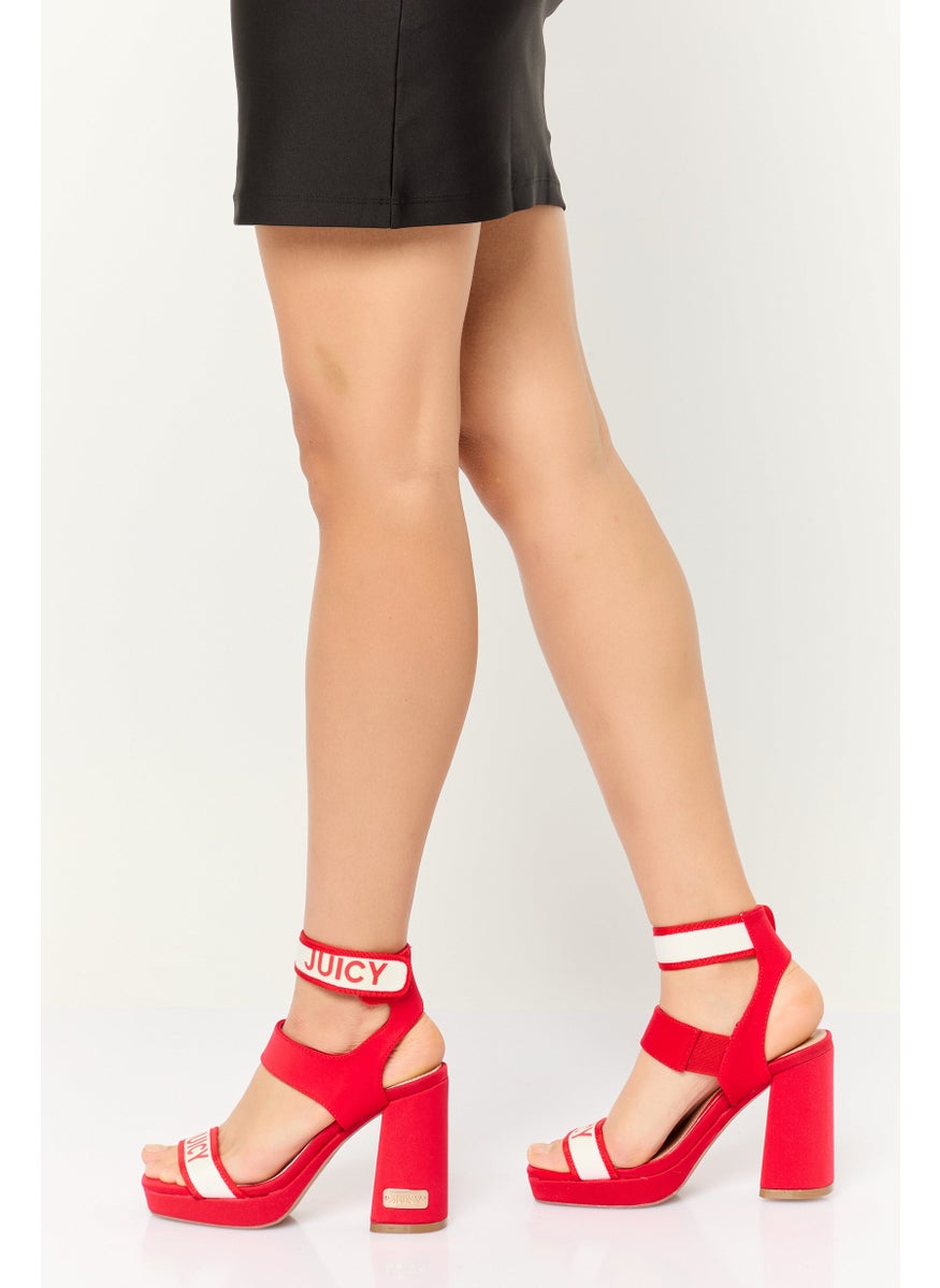 Women Jc-Glisten Velcro Closure Sandals, Red