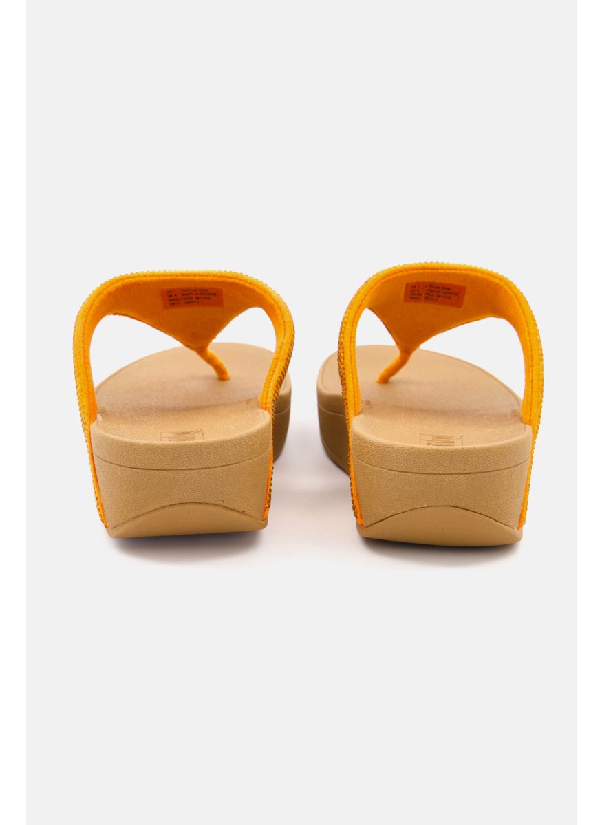 Women Lottie Shimmer Crystal Slip On Sandals, Orange