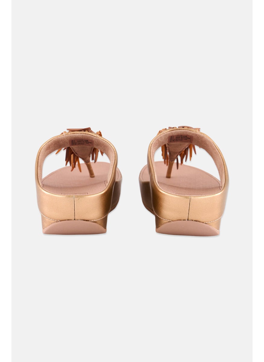 Women Slip On Sandal, Rose Gold