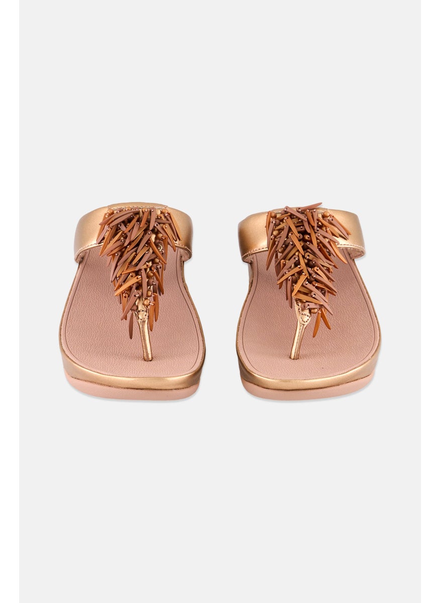 Women Slip On Sandal, Rose Gold