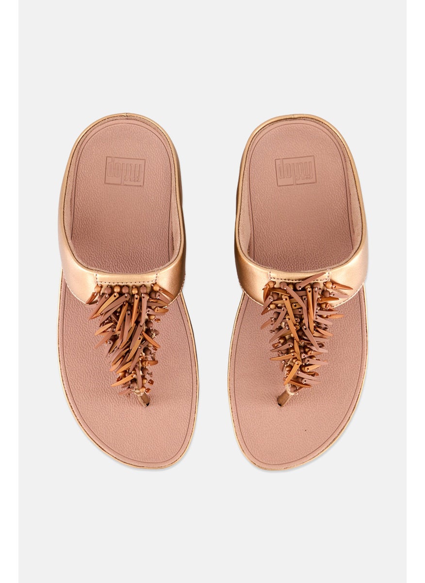 Women Slip On Sandal, Rose Gold
