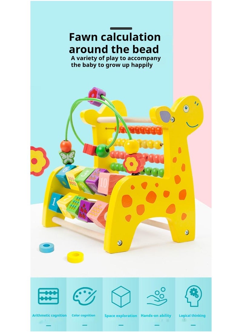 Wooden Deer Functional Calculation Frame For Children Children's Early Education Puzzle Toys