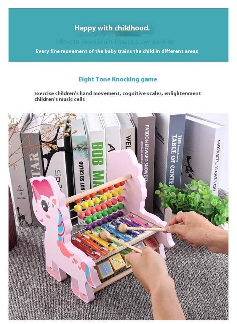 Wooden Unicorn Functional Calculation Frame For Children Children's Early Education Puzzle Toys