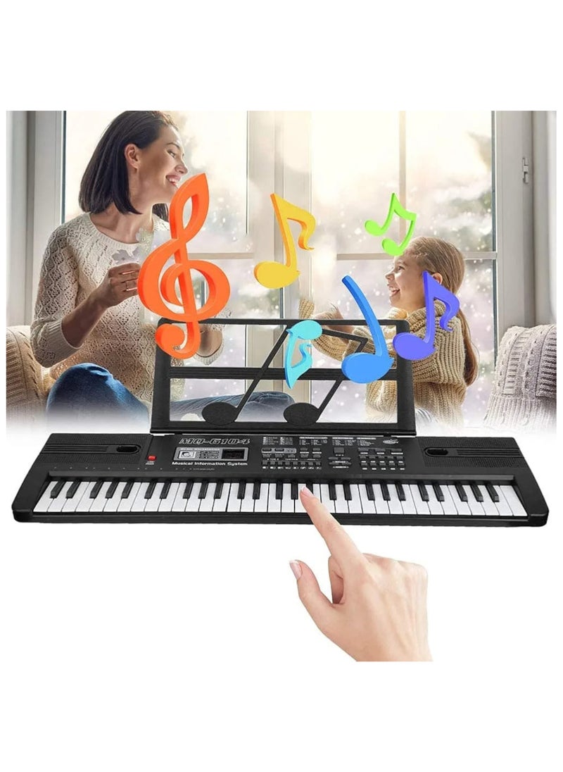 61-Key Electronic Music Keyboard Piano with LED Display, Built-in Speakers, Microphone, Multiple Tones & Rhythms – Portable Digital Keyboard for Beginners, Kids & Adults