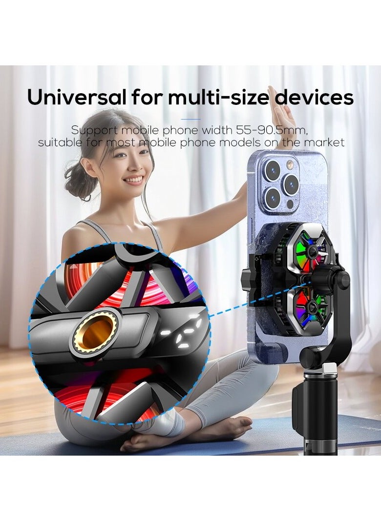 Mobile Phone Cooler for Game Fan PUBG, Designed iPhone 12/13 Series, Live Streaming and Vlog, Semiconductor Heatsink Without Noise iOS Android, ipad Tablet