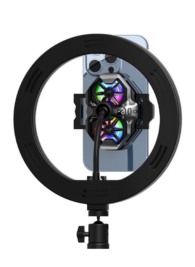 Mobile Phone Cooler for Game Fan PUBG, Designed iPhone 12/13 Series, Live Streaming and Vlog, Semiconductor Heatsink Without Noise iOS Android, ipad Tablet