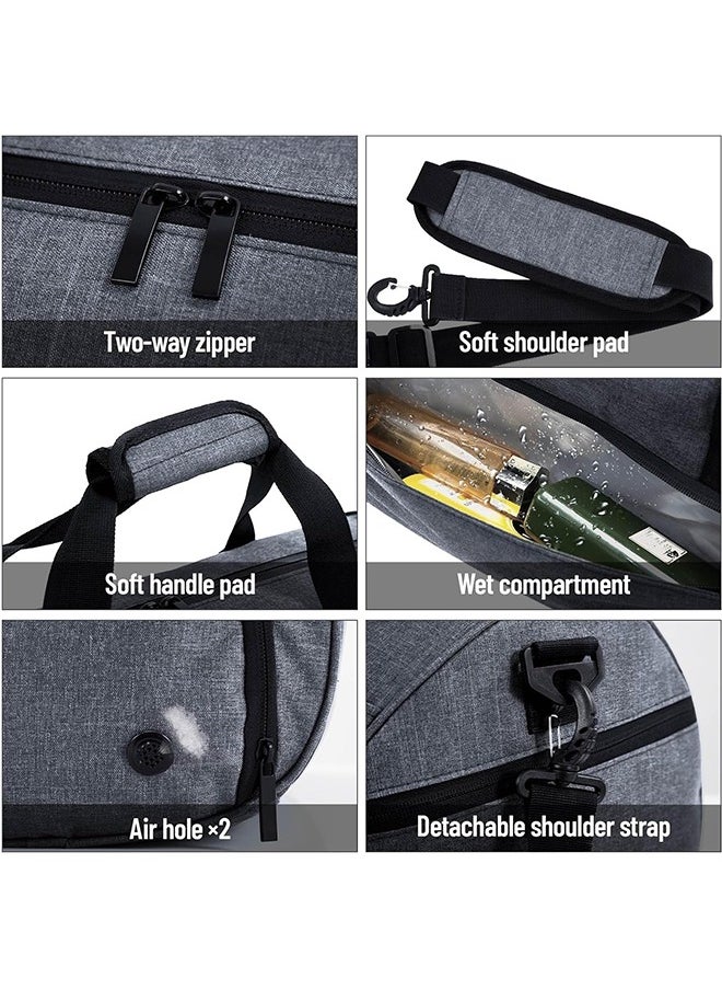 Gym Bag with Shoes Compartment, Sports Bag with Waterproof Pocket for Wet Towels, Travel Duffel Bag  Weekender Overnight Carry on Bag