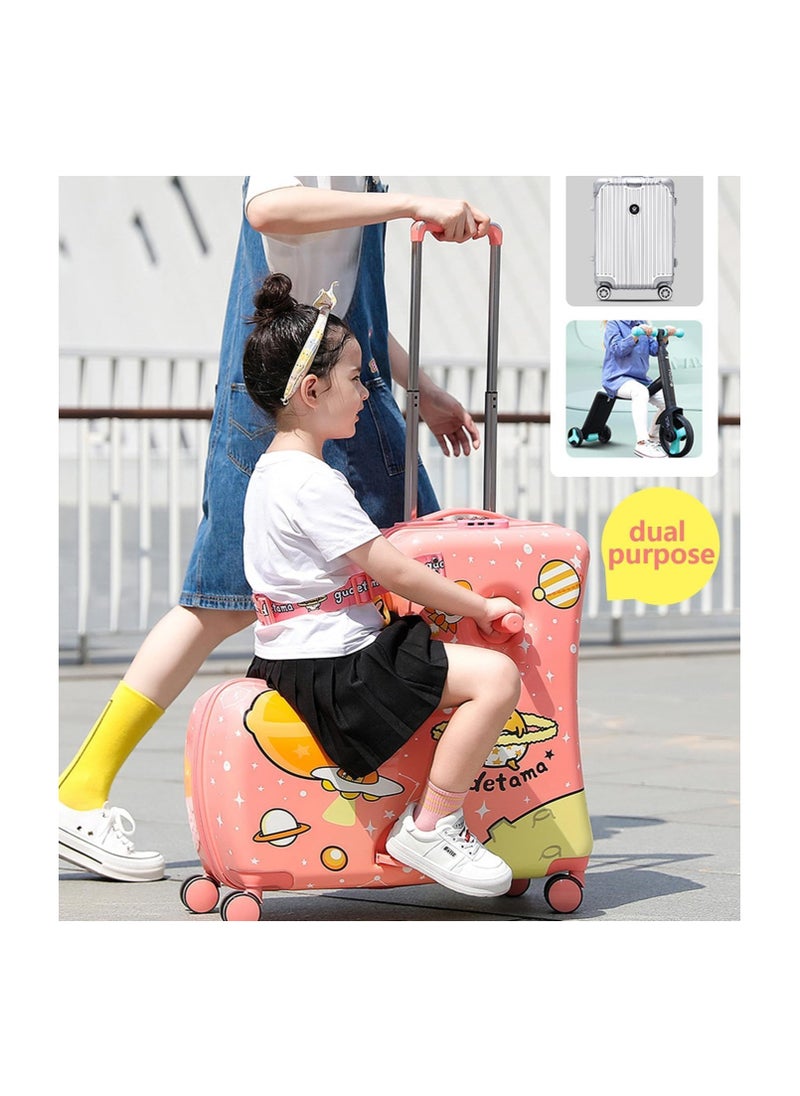 Kids Luggage Traveling Ride-On Suitcase, Children's Unique Design Ride-On Luggage