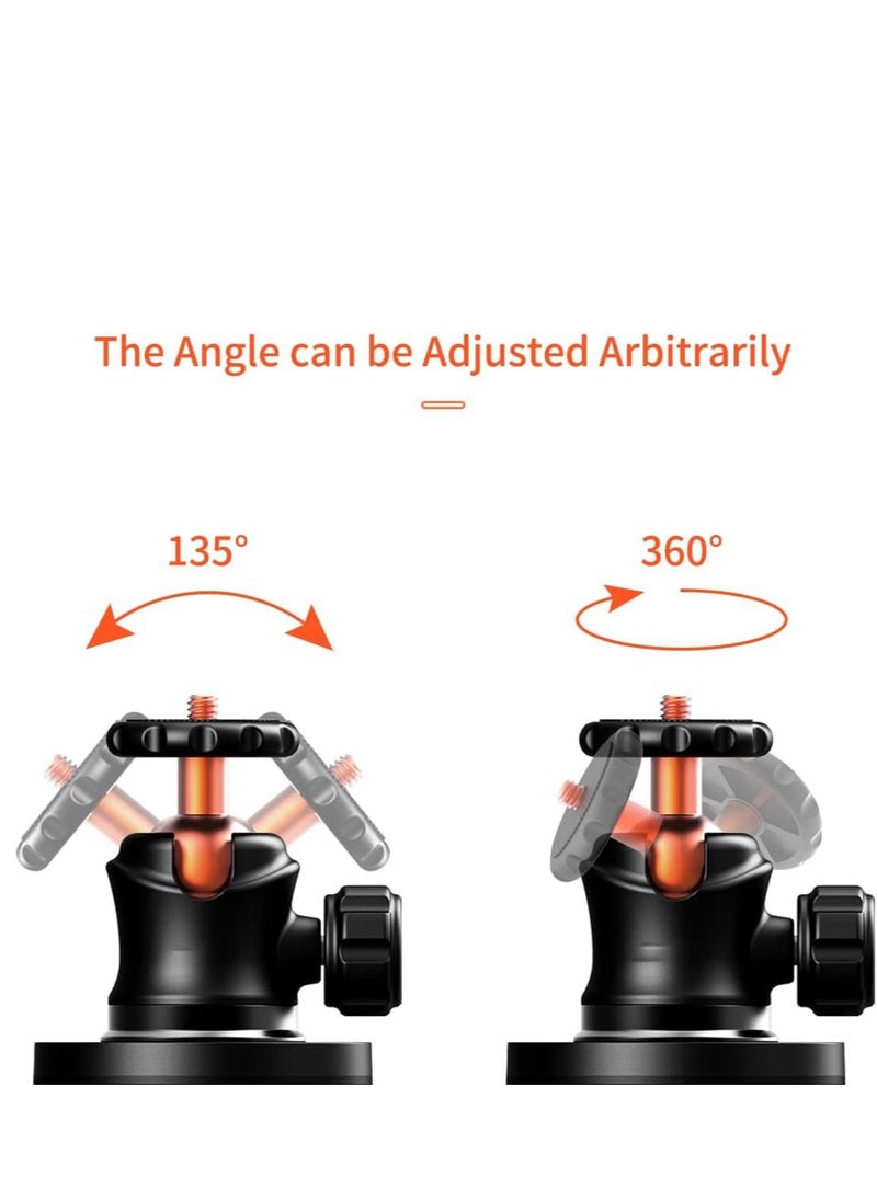Magnetic Camera Mount with Mini Ball Head, Magnetic Mount Base Stand with 1/4-20 Male Thread Stud for Camera, for AKASO Action Camera, for Insta360 Action Camera, for DJI Osmo Action Camera