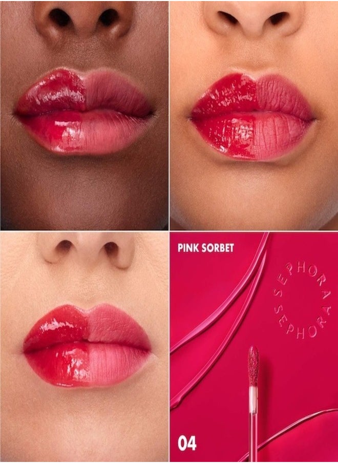 SEPHORA COLLECTION Totally Juicy Lip Tint – 04 Pink Sorbet - Hot Pink | Long-Lasting Hydrating Lip Tint – 5.5ml
