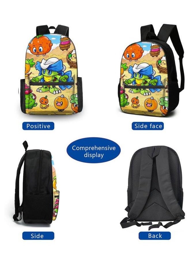 Cartoon three-piece schoolbag with zipper - 132