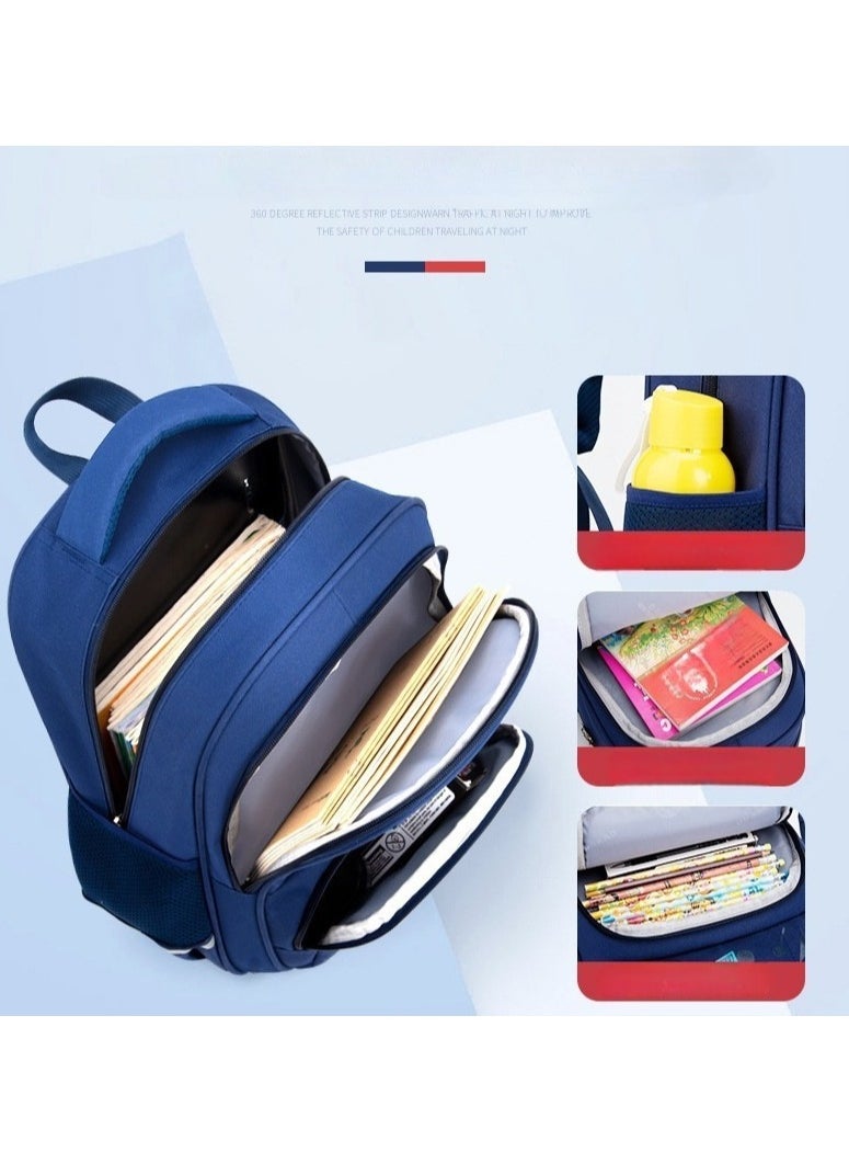 Primary School Students' Leisure Schoolbag, Lightweight, Waterproof, Large-capacity, Boys and Girls Backpack 28*41*16CM