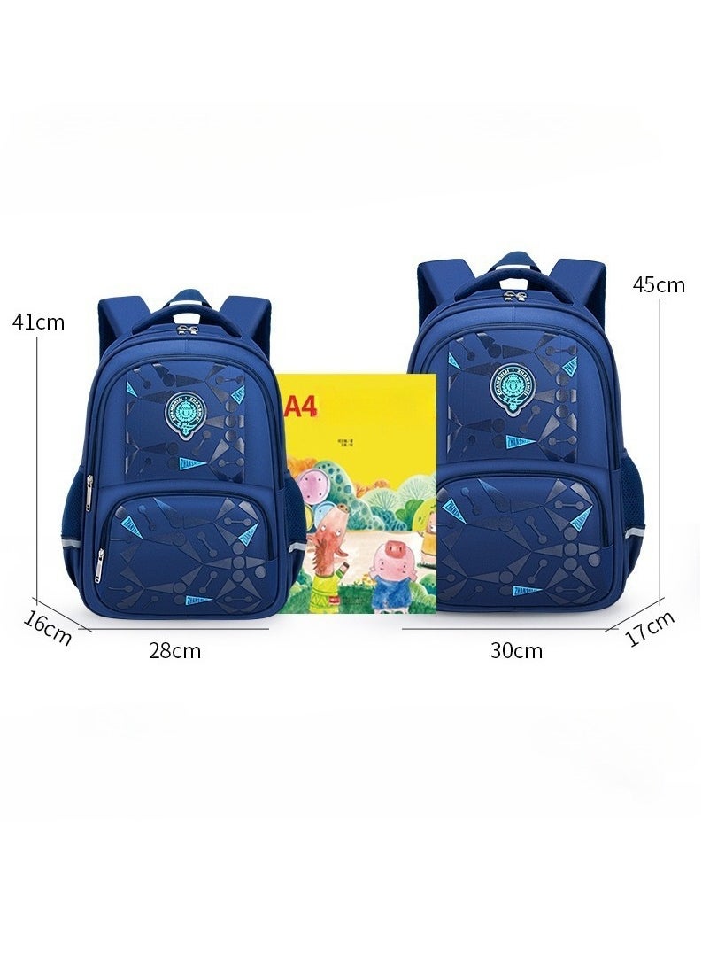Primary School Students' Leisure Schoolbag, Lightweight, Waterproof, Large-capacity, Boys and Girls Backpack 28*41*16CM