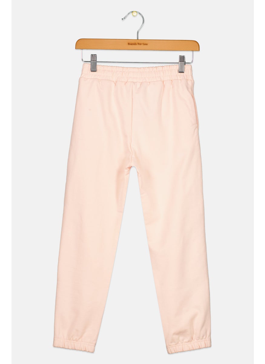 Kids Boy Embroidered Logo Jogger Pants, Pink