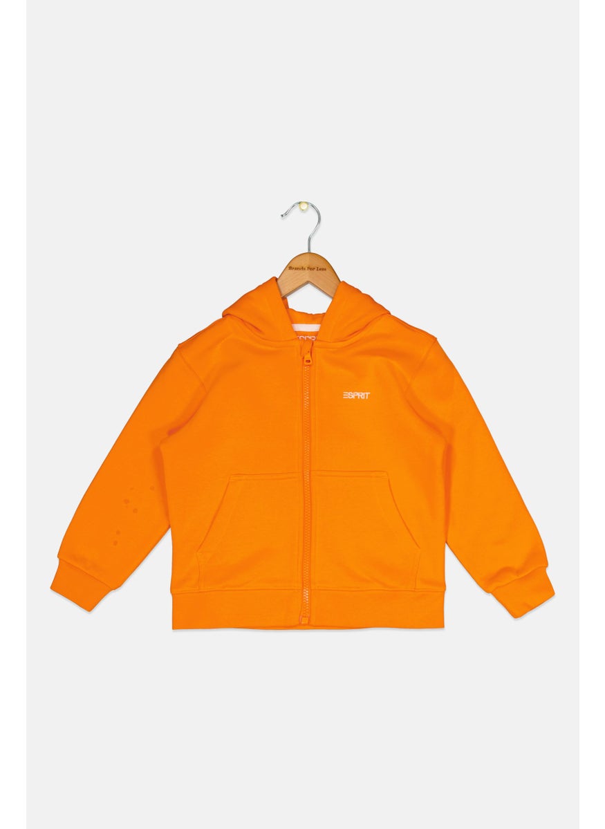 Kids Boy Brand Logo Hooded Sweatshirts, Orange