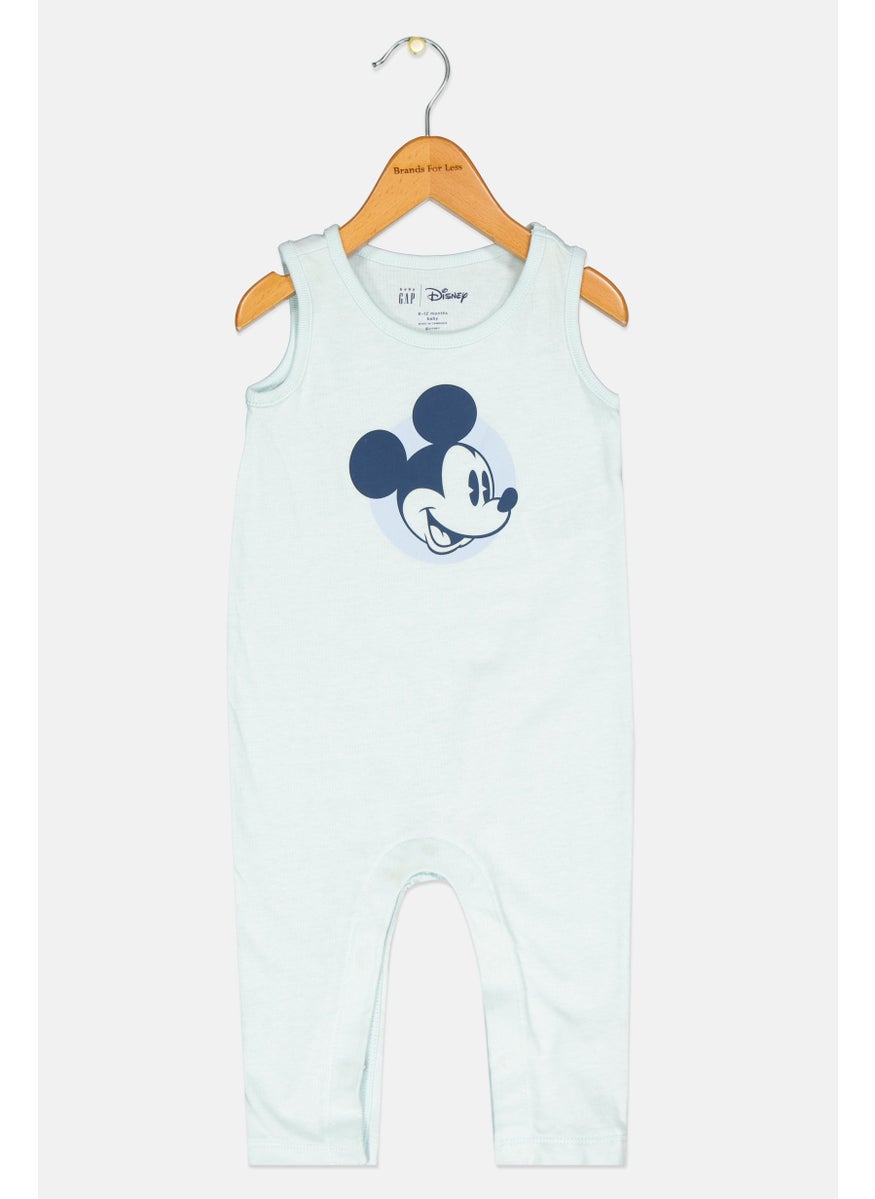 Gap x Disney Toddlers Boy Mickey Mouse Print Sleeveless Romper, Light Blue