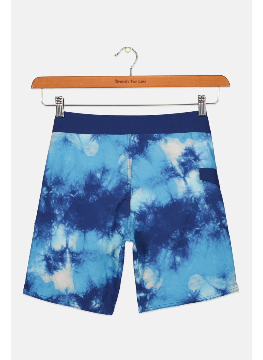 Kids Boy Tie Dye Board Short, Blue Combo