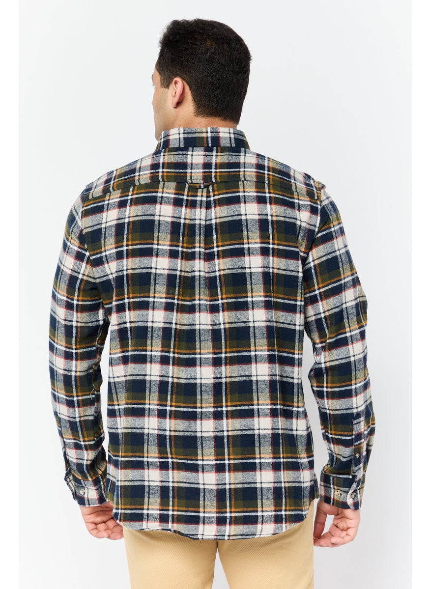 Men Regular Fit Plaid Long Sleeve Casual Shirt, Multicolor