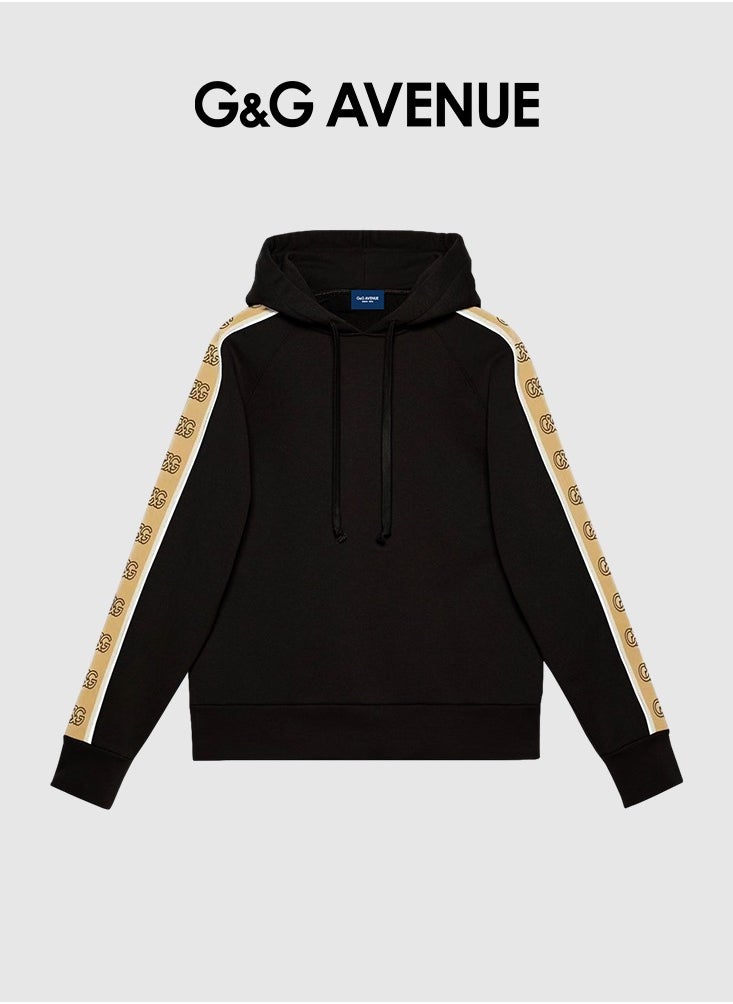 G&G AVENUE Men's hooded collar drawstring hoodie full zipper woven sports shirt casual hoodie top autumn and winter with pockets, soft and comfortable long sleeved jacket