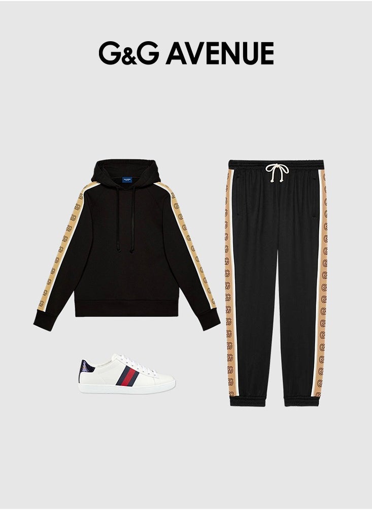 G&G AVENUE Men's hooded collar drawstring hoodie full zipper woven sports shirt casual hoodie top autumn and winter with pockets, soft and comfortable long sleeved jacket