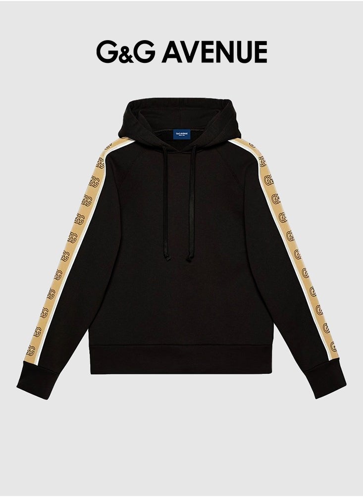 G&G AVENUE Men's hooded collar drawstring hoodie full zipper woven sports shirt casual hoodie top autumn and winter with pockets, soft and comfortable long sleeved jacket