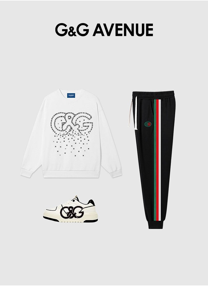 Spring and Autumn men's round neck sportswear loose casual style soft long sleeved top fashionable and comfortable base top