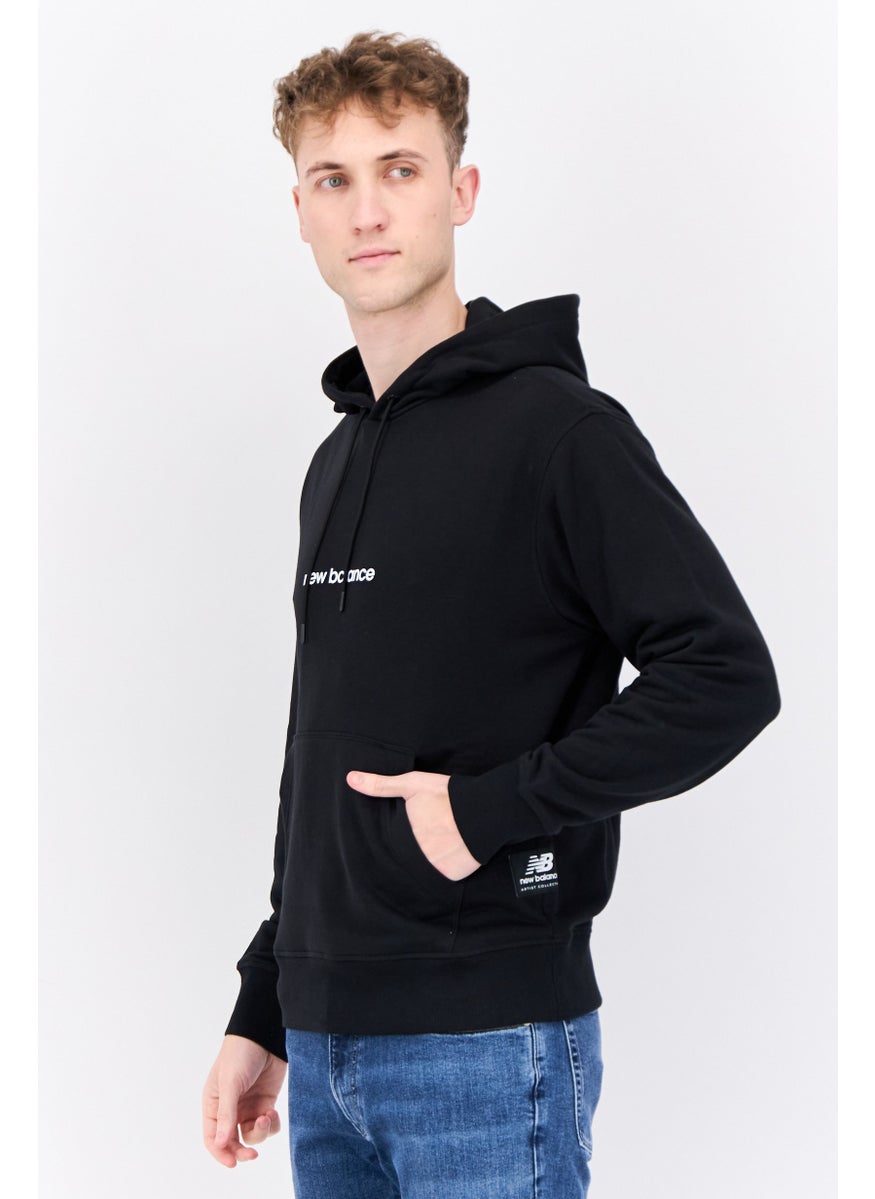 Men Sportswear Fit Long Sleeves Outdoor Hoodies, Black