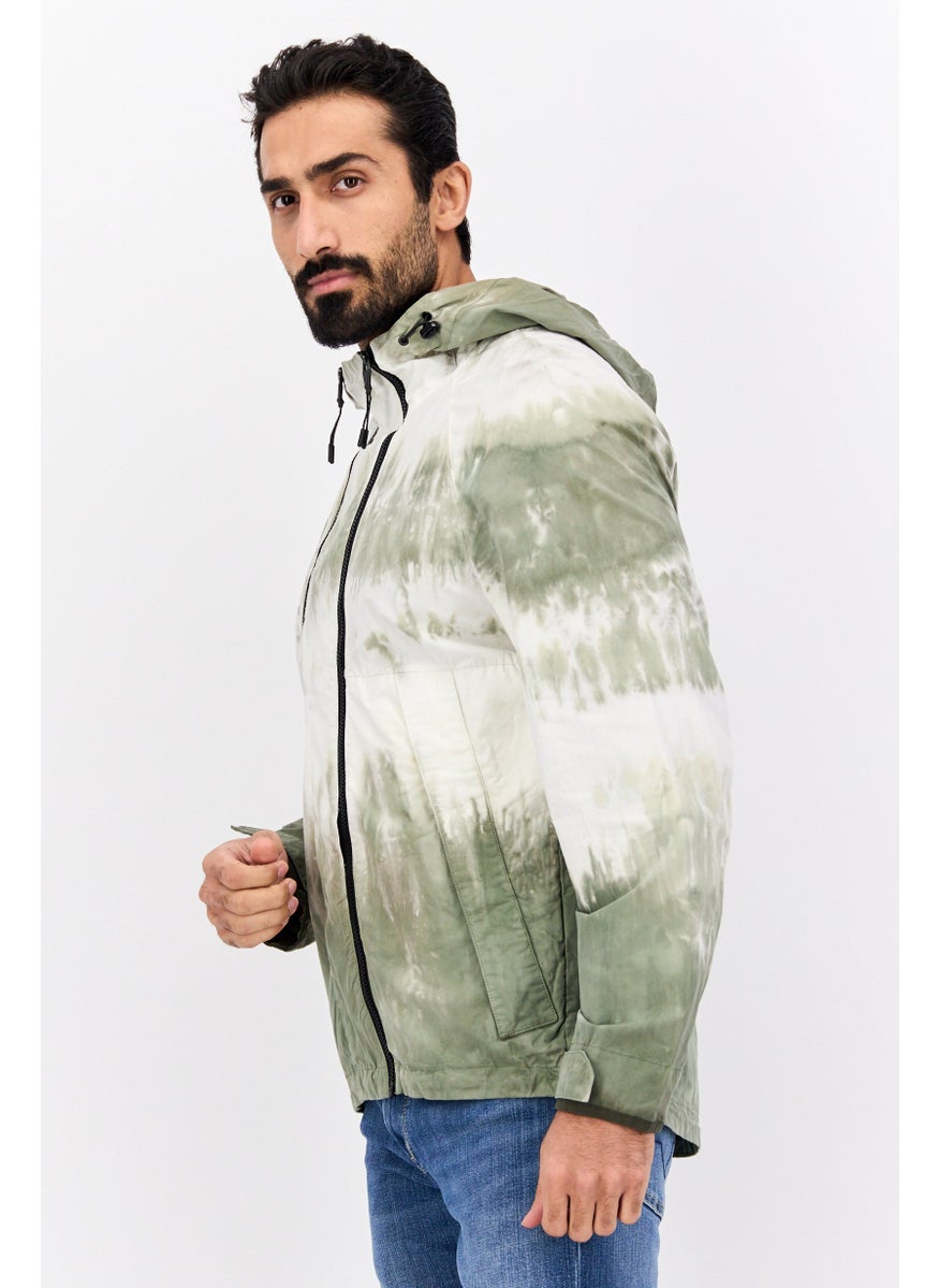 Selected Homme Men Hooded Tie Dye Long Sleeves Hoodie, Multicolor