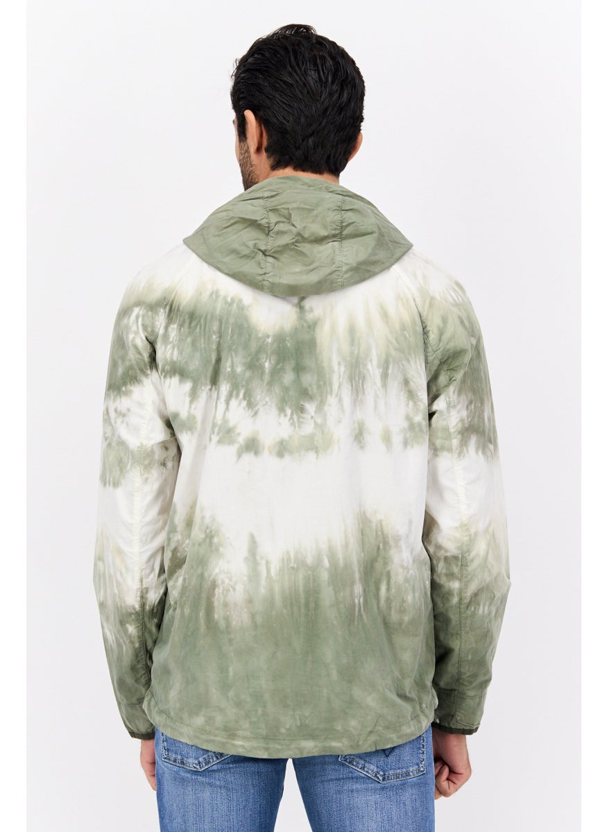 Selected Homme Men Hooded Tie Dye Long Sleeves Hoodie, Multicolor