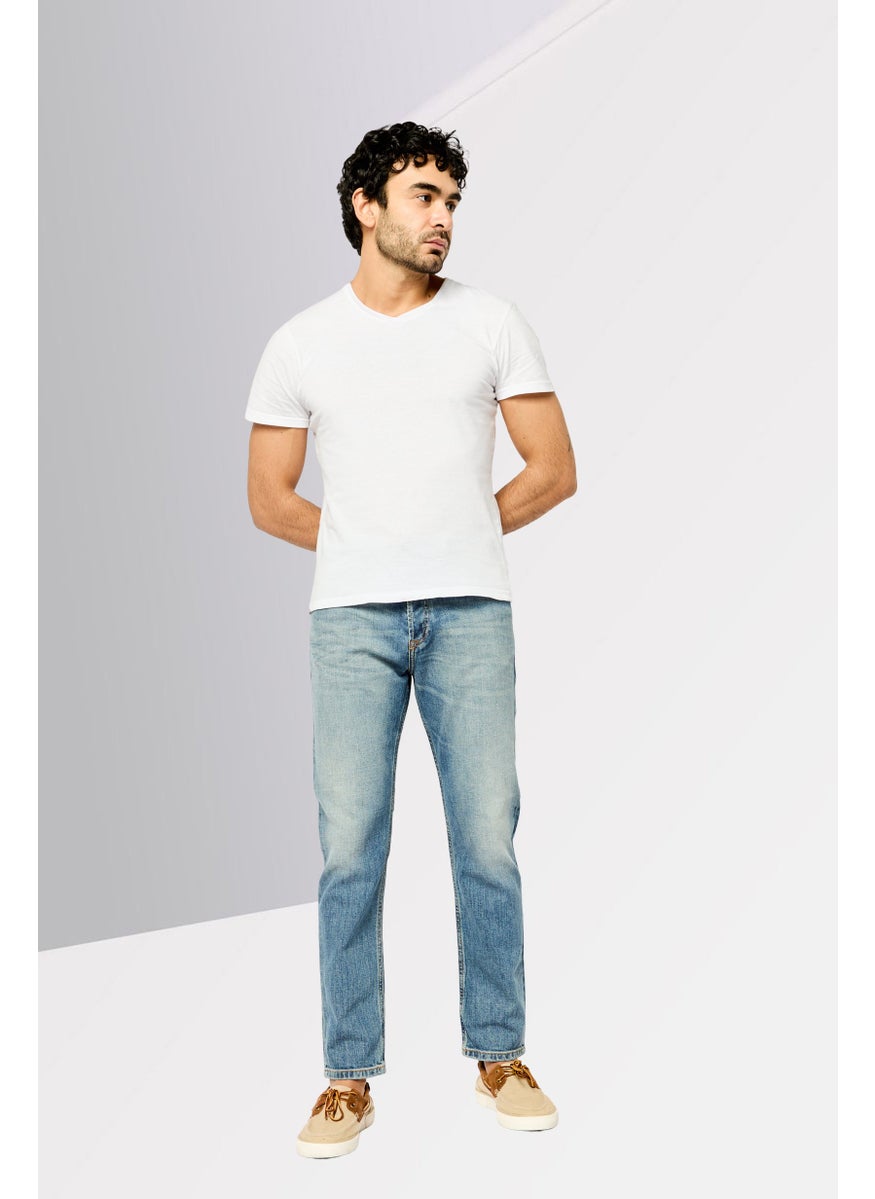 Men D-Fining Tapered Fit Rib Stretchable Jeans, Blue