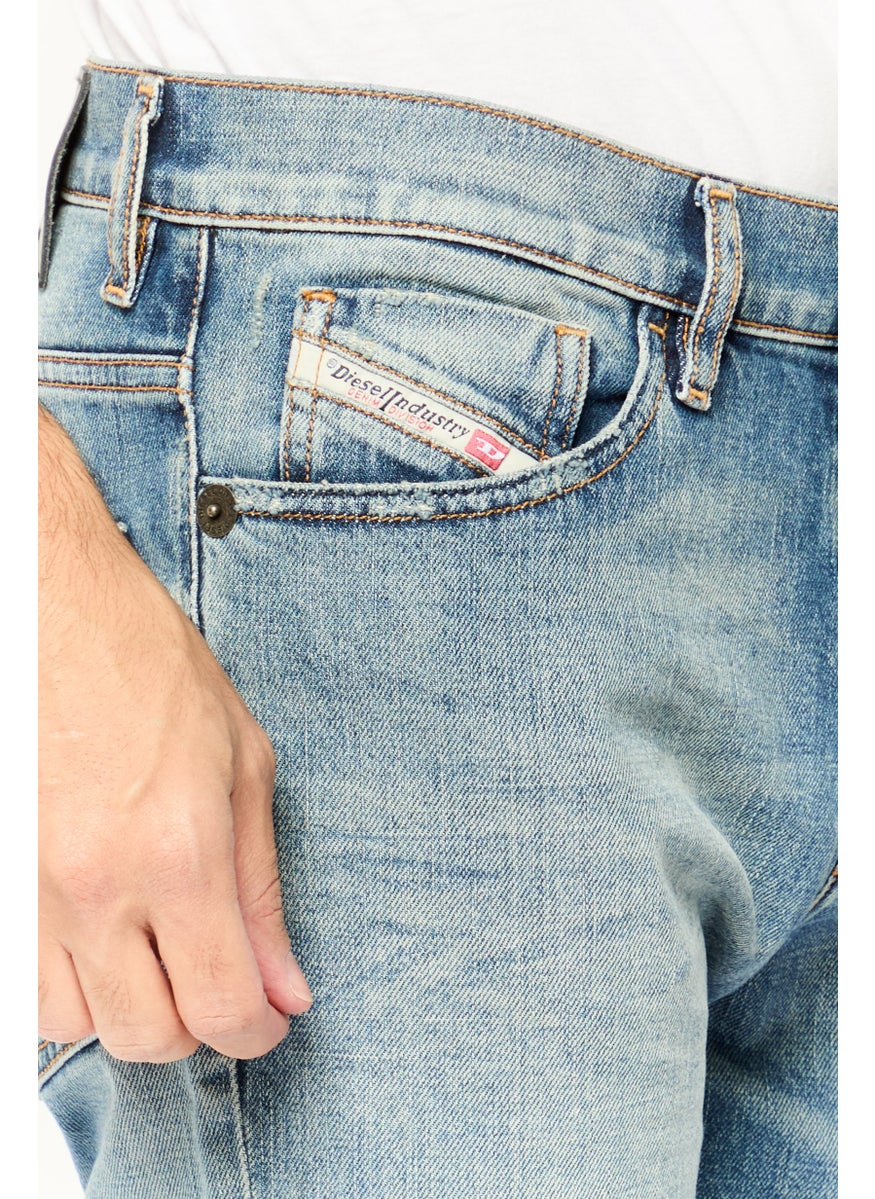 Men D-Fining Tapered Fit Rib Stretchable Jeans, Blue