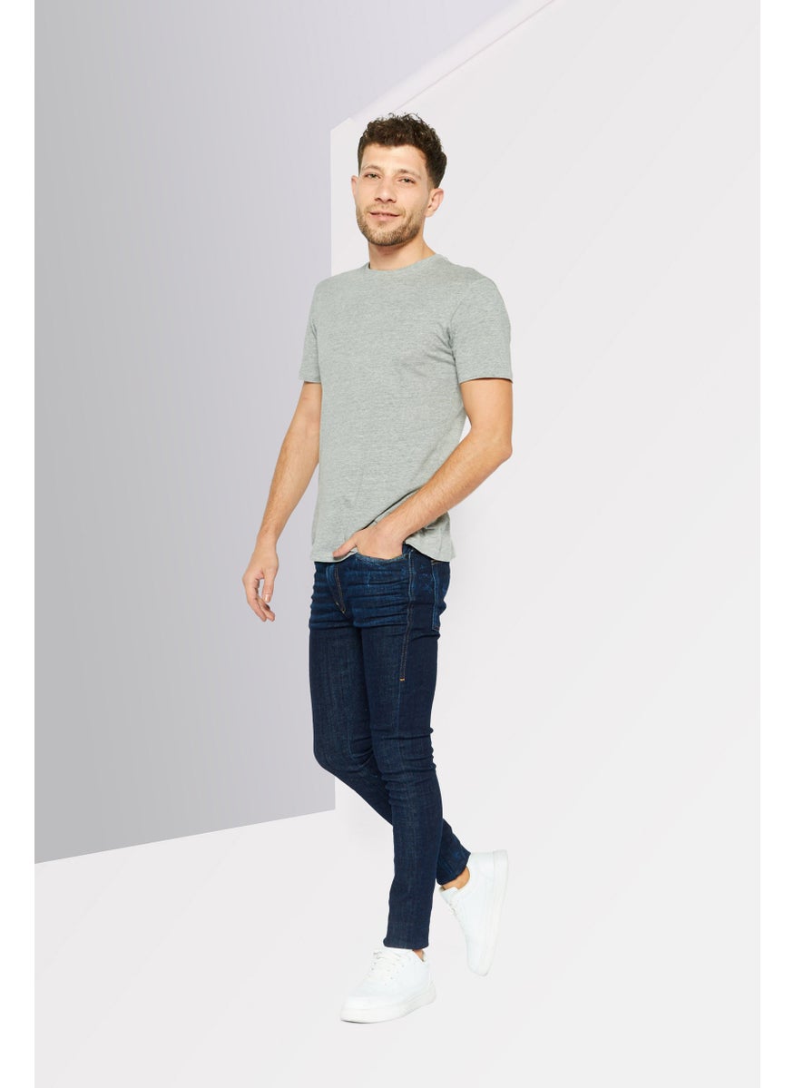 Men Skinny Fit Washed Stretchable Denim Jeans, Blue