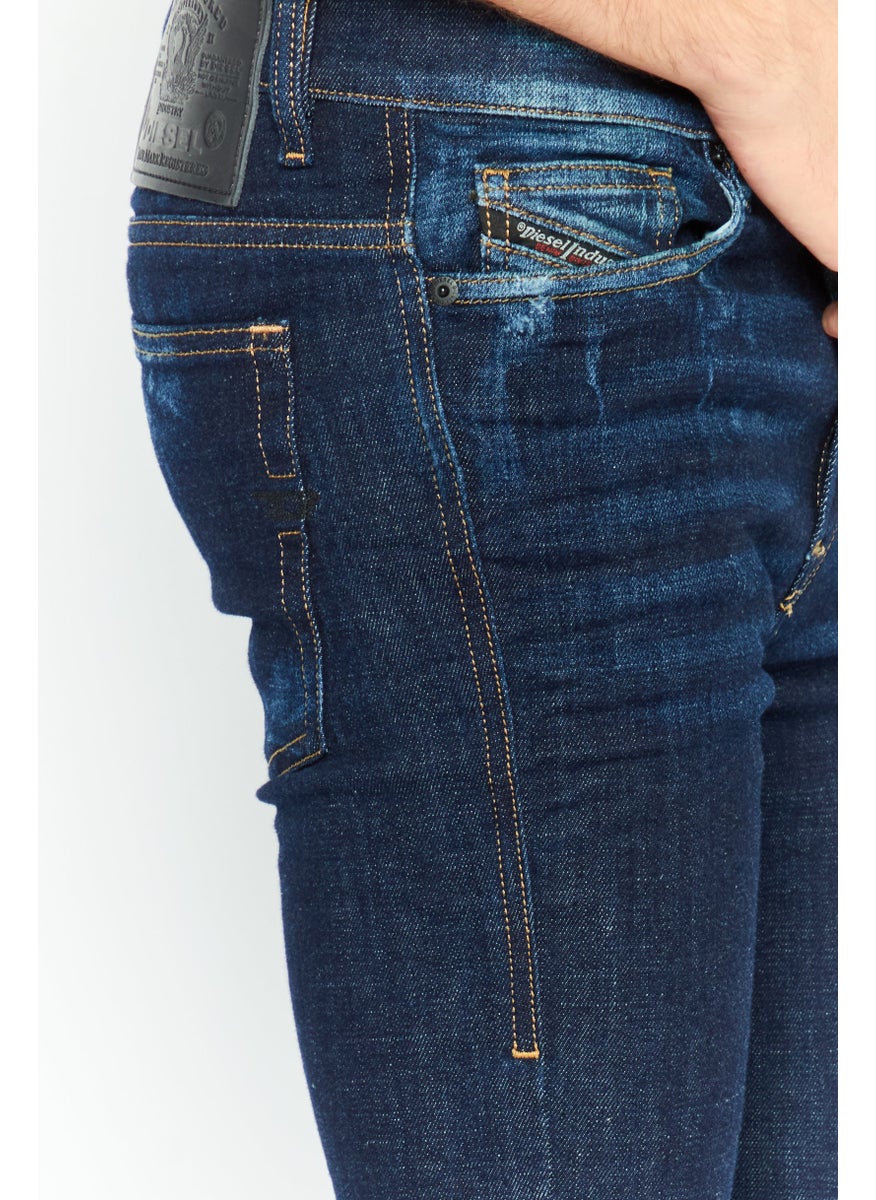 Men Skinny Fit Washed Stretchable Denim Jeans, Blue