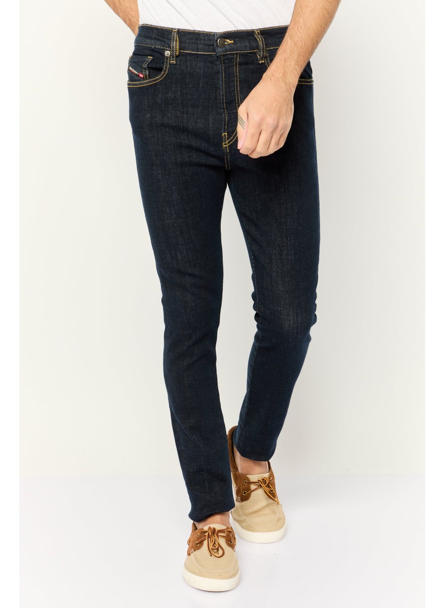 Men D Amny Skinny Fit Plain Stretchable Denim, Navy