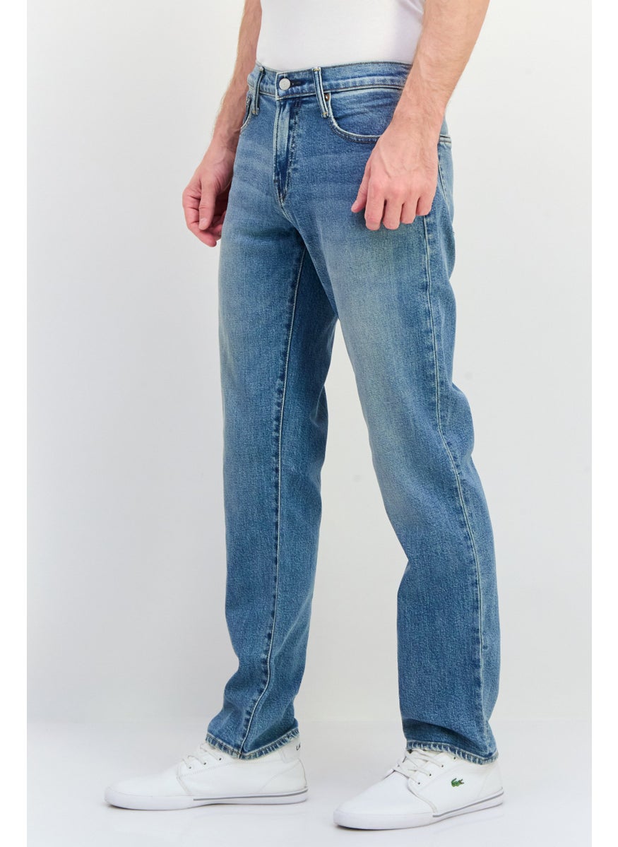 Men Slim Fit Washed Stretchable Denim Jeans, Blue