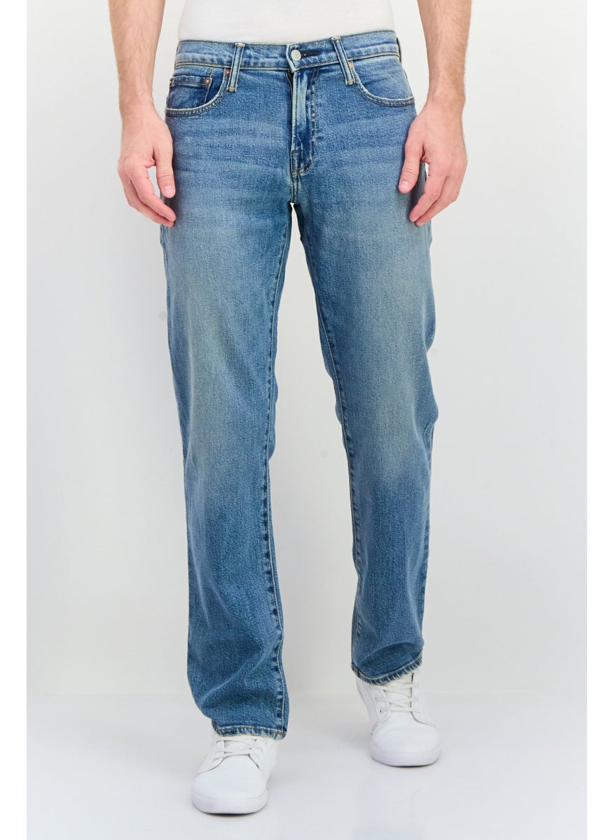 Men Slim Fit Washed Stretchable Denim Jeans, Blue
