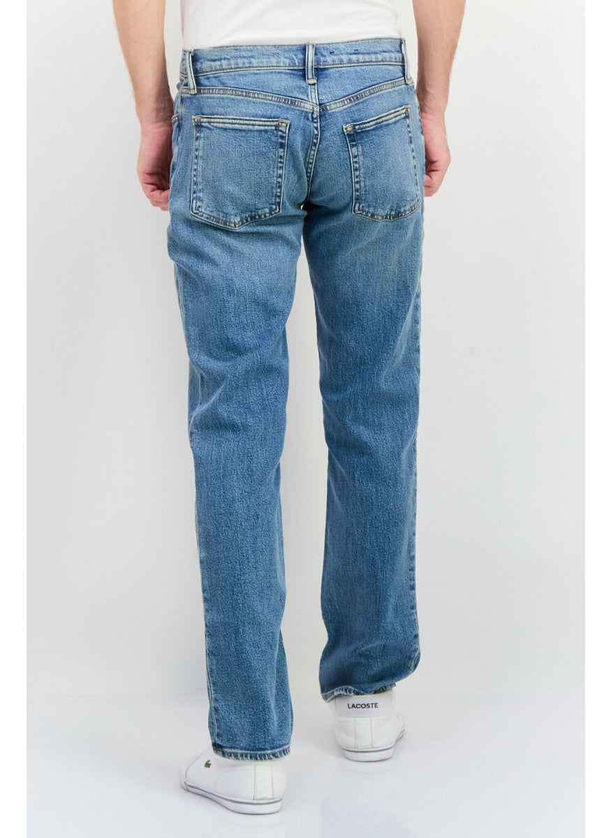 Men Slim Fit Washed Stretchable Denim Jeans, Blue