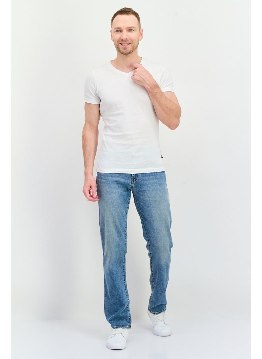 Men Slim Fit Washed Stretchable Denim Jeans, Blue