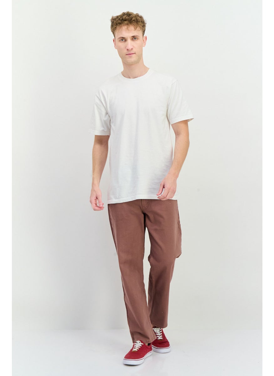 Men Regular Fit Plain Stretchable Jeans, Mauve