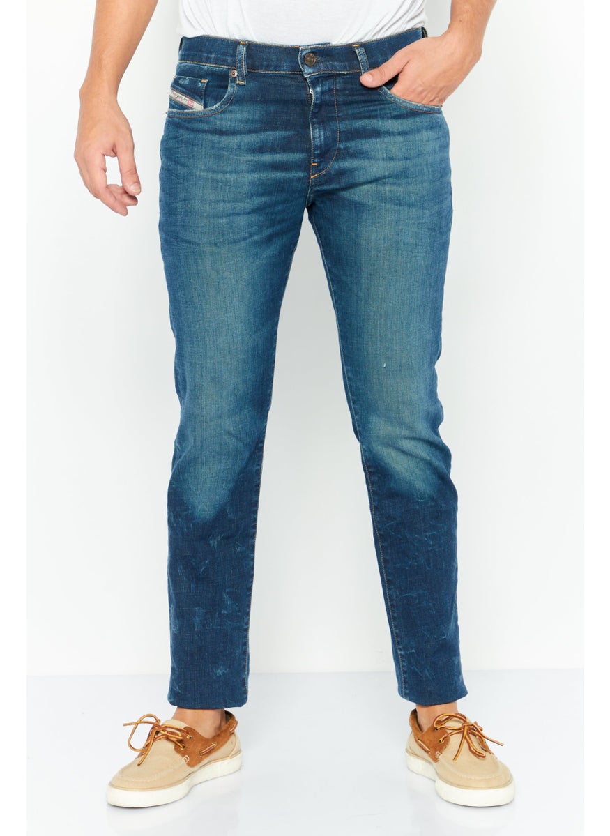 Men Slim Fit Washed Stretchable Denim, Blue