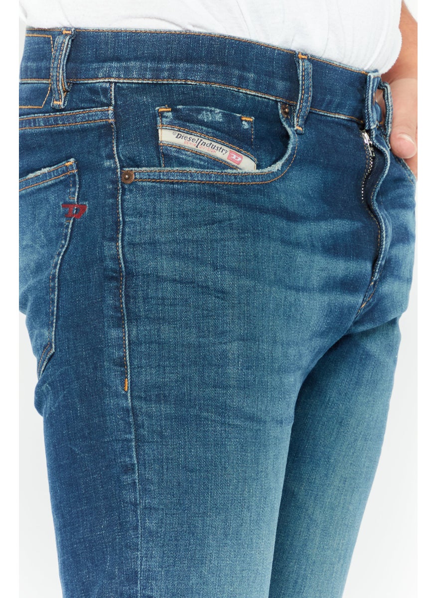 Men Slim Fit Washed Stretchable Denim, Blue