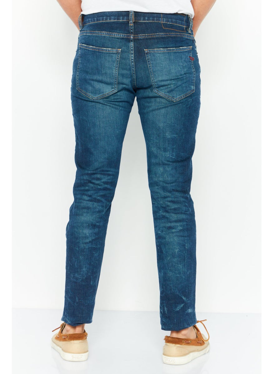 Men Slim Fit Washed Stretchable Denim, Blue