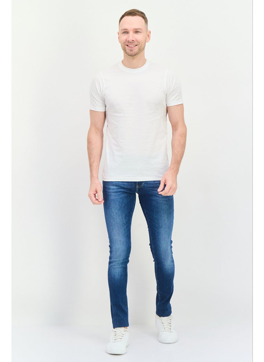 Men Skinny Fit Washed Stretchable Denim Jeans, Blue