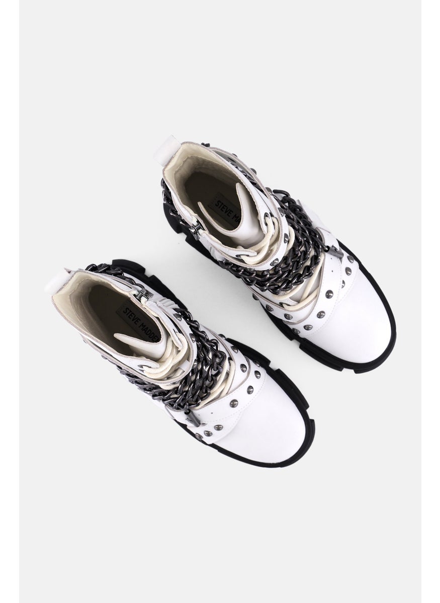 Women Tranquil Lace Up Ankle Boots, White