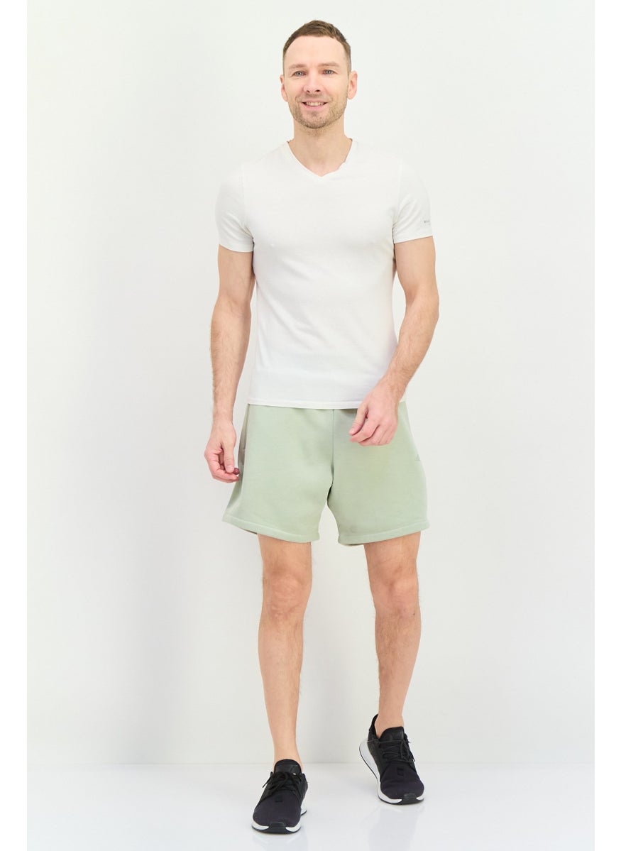 Men Sportswear Fit Brand Logo Outdoor Shorts, Mint Green