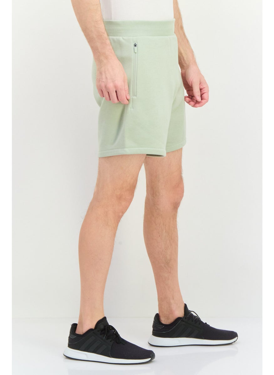 Men Sportswear Fit Brand Logo Outdoor Shorts, Mint Green