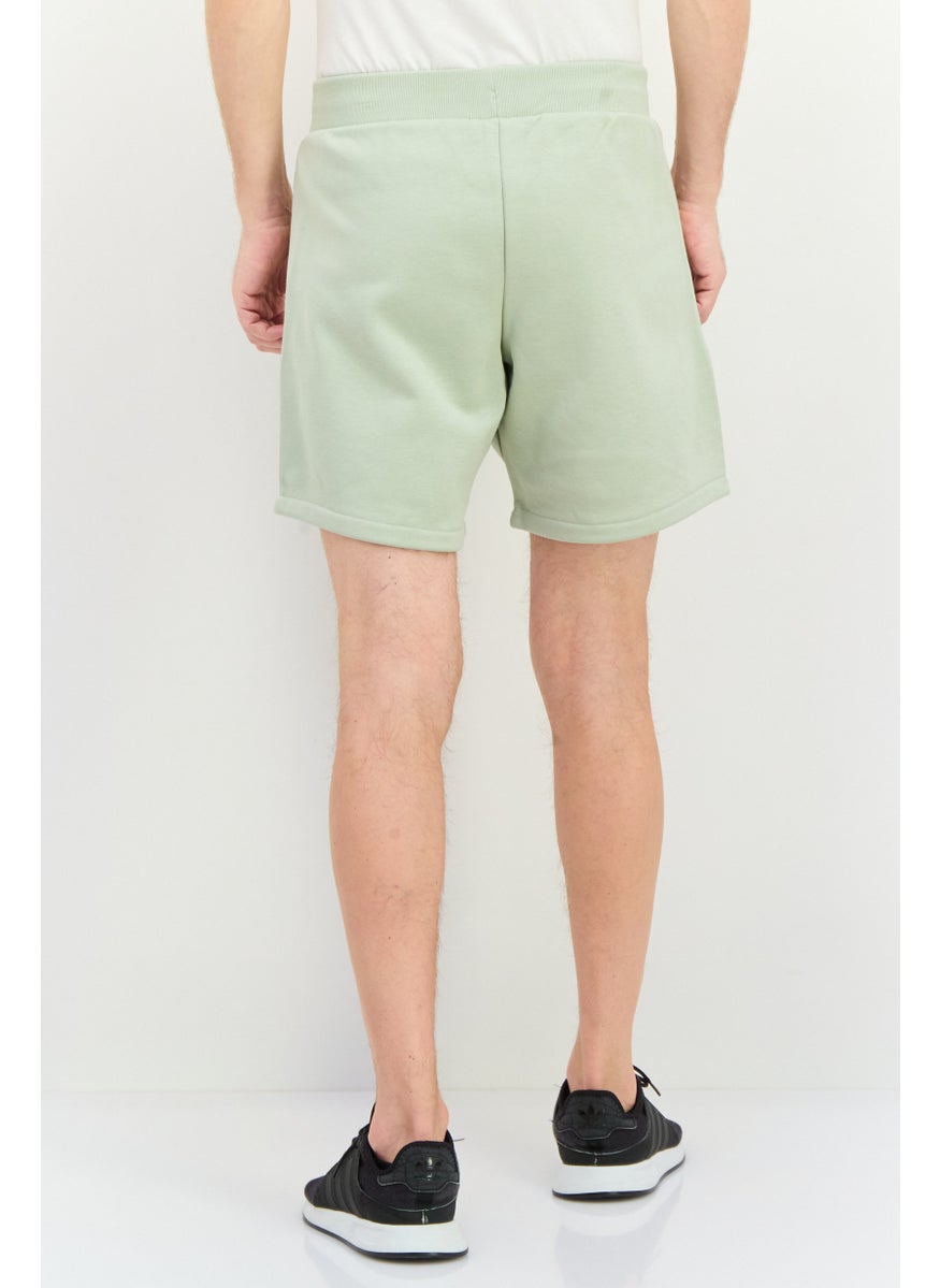 Men Sportswear Fit Brand Logo Outdoor Shorts, Mint Green
