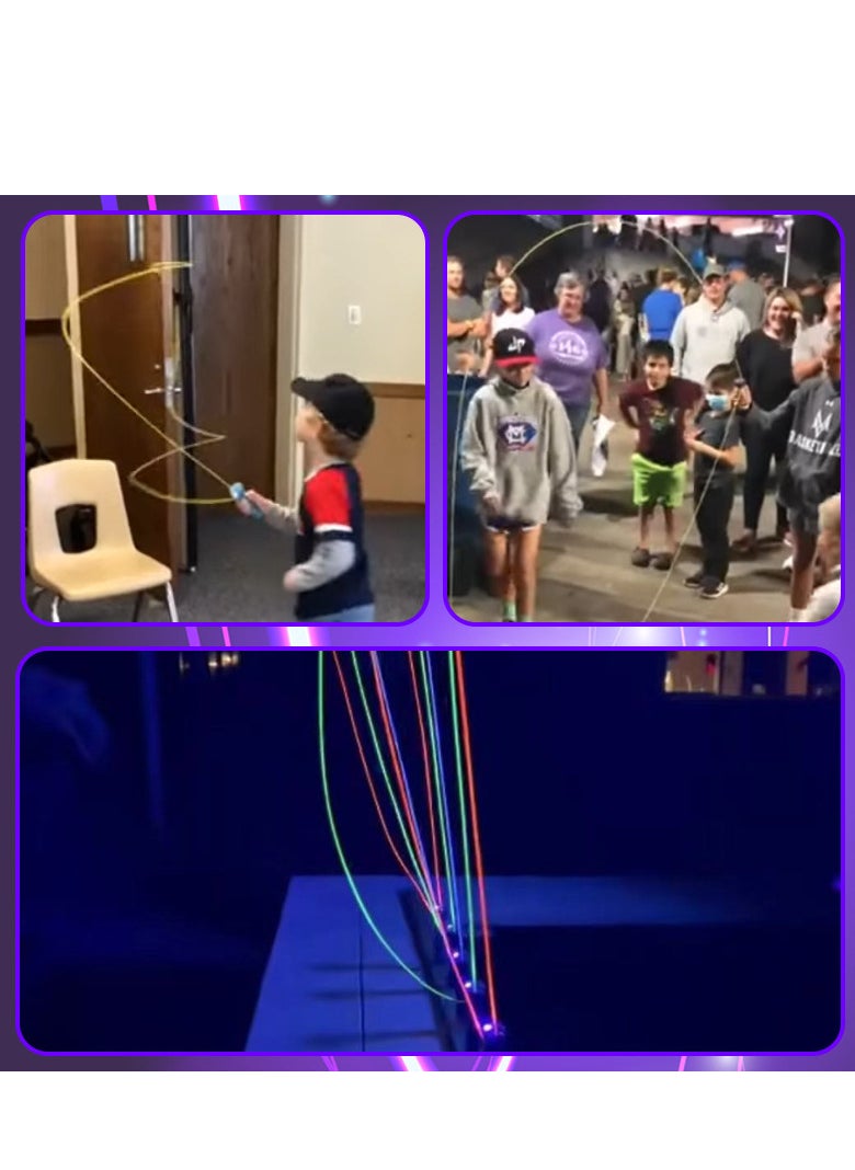 Glow-in-the-dark rope transmitter propeller Handheld fun lasso pressure reducer LED Night halo rope game Ideal gift for birthday