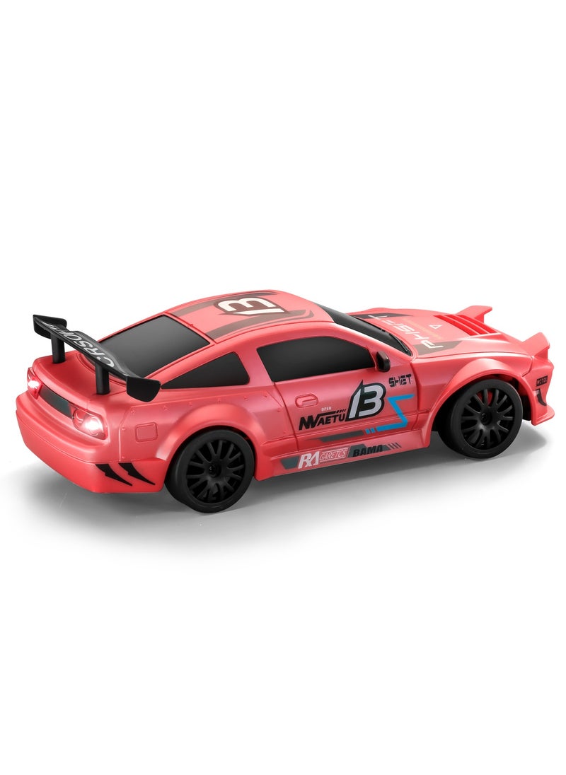 Harvestoy RC Drifting Car, 1:24 Scale, 4WD, High Speed ​​Remote Control Car, Truck with LED Light, Two Batteries, Drift Tires, Racing Sports Toy Car, Suitable for Adults, Boys and Girls, Children